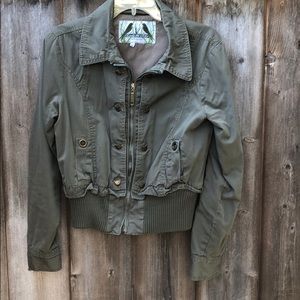 Green jacket w cat buttons